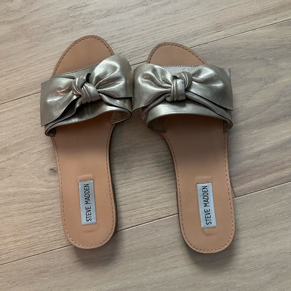 Steve Madden Women's Gold Slide Sandals